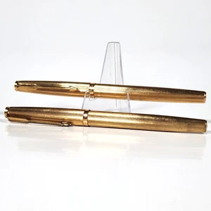 x2 Vintage 1970s Parker 35 Fibre Tip Pen GT Gold Plated - Rare Version Untested - Picture 1 of 15