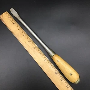 Vintage Huge Irwin? 12" Perfect Handle 3/8” Slotted Flat Head Screwdriver - Picture 1 of 10