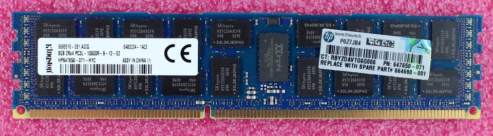 647650-071 - HP 8GB 2Rx4 PC3L-106000R Memory - Image 1 of 1