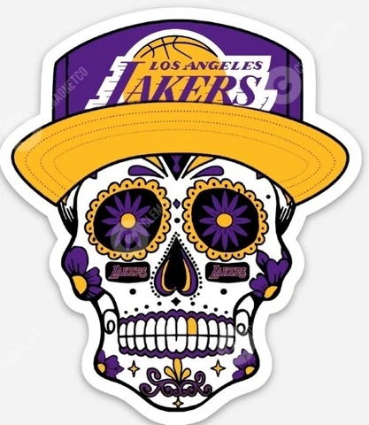 Los Angeles Lakers Sugar Skull MAGNET - NBA California LA Lakers Cover