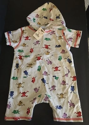 RAINFOREST CAFÉ 100% ALGODÓN CONJUNTO CON CAPUCHA NIÑO TALLA 6 MESES ESTAMPADO RANA Foto 1 de 4