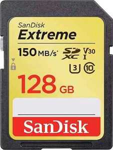 SanDisk Extreme 128 GB SDXC Memory Card, Up to 150 MB/s, Class 10, U3, V30 - Picture 1 of 10