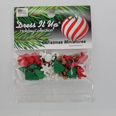 Botones Dress It Up Navidad Miniatura Caña Trasera Botones Nuevo Con Etiquetas Foto 1 de 3