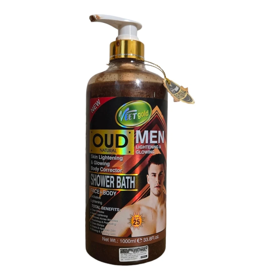 Veet Gold уд натуральный мужской светящийся осветляющий душ ванна 1000 мл. Spf 25 - Изображение 1 из 4