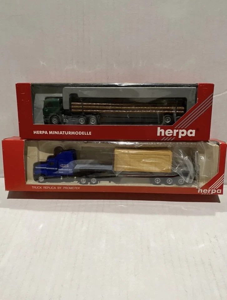 * (2) Camiones tractor Herpa con remolques HO Foto 1 de 4