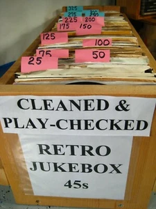 vinyl record Jukebox Retro oldies 45 hits Cleaned & Plays VG+ or NM- U Select - Picture 1 of 484