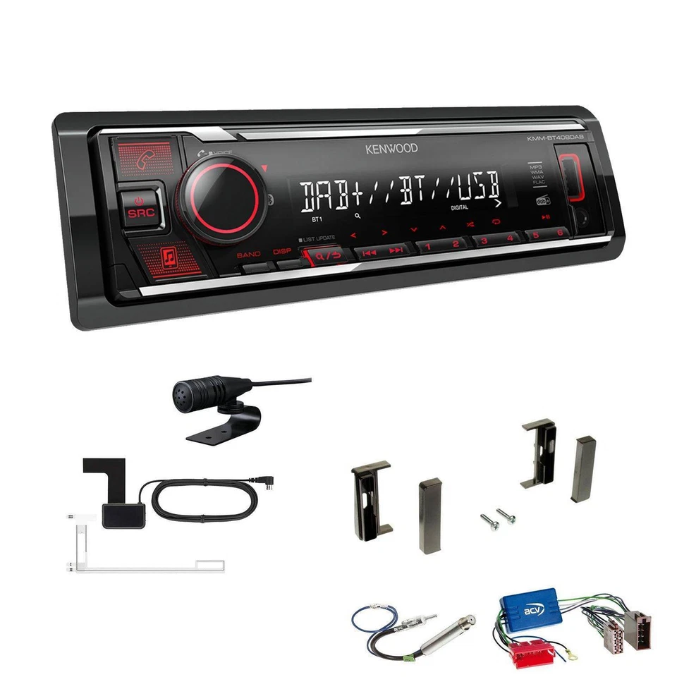 Kenwood KMM-BT408 DAB Auto Radio Bluetooth für Audi TT 1998-2006 ohne Bose