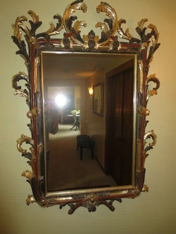 Vintage Italian Carved Mirror Rococo Style Giltwood *BEAUTIFUL* Cover