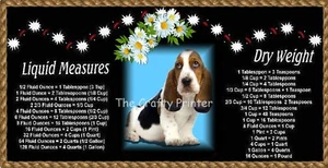 GROSSER 10"x4,5" BASSET HOUND MAGNET mit praktischer Küche Umwandlungstabelle - Bild 1 von 1