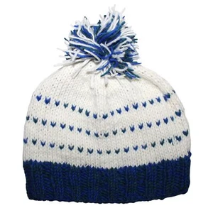 Wool cap with pompon warm hat knitted hat with pon p - Picture 1 of 6