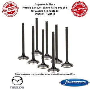 Supertech Black Nitride Exhaust 28mm Valve Set of 8 - 102.00mm For 1.8 Miata BP - Bild 1 von 6