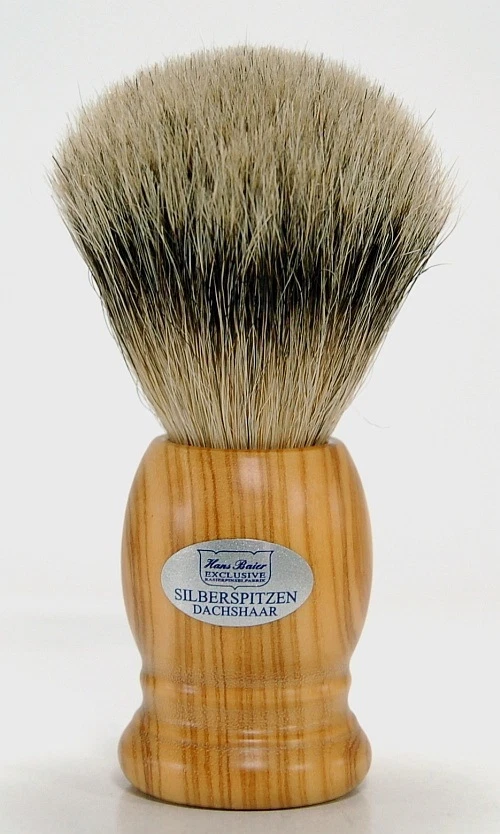 Hans Baier Pennello da Barba Tasso Punte D'Argento Legno di Olivo 20mm Alta - Immagine 1 di 1