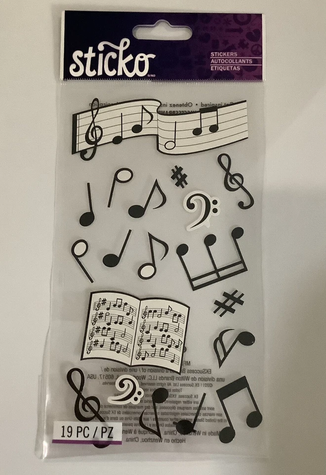 Silhouette Musical Notes Sticko Scrapbook Stickers EK Success Sp00sltt20