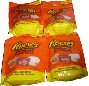 4x 255 g bags Reese's Peanut Butter Cups Milk & White Chocolate Miniatures minis - Picture 1 of 2