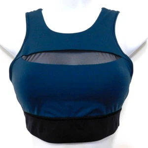 Lululemon Run For Days Sports Bra 4 Submarine and Black Nulux w/ Mesh Cut Out - Picture 1 of 10