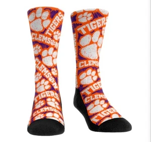 Unisex Rock Em Socks Clemson Tigers (L/XL) Allover Crew Socks Stocking Stuffer - Picture 1 of 7