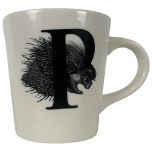 WILLIAMS-SONOMA P Alphabet Mug Pompadour Porcupine Rory Dobner Monogram Initial - Picture 1 of 10