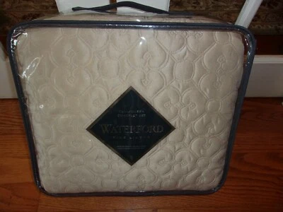 Juego completo de cobertor y fundas Waterford lino fino mosaico dorado acolchado/queen Foto 1 de 3