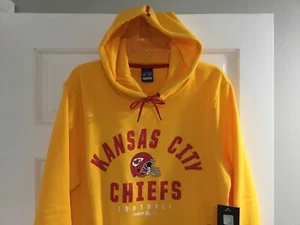 NWT-Men’s NFL Ultra Game Kansas City Chiefs Pullover Gold Hoodie-MED or LARGE - Picture 1 of 9