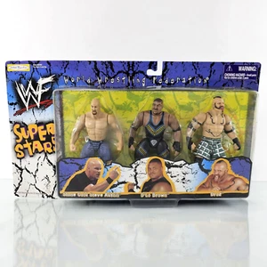 WWE WWF Super Stars Stone Cold Steve Austin D'Lo Brown Droz 3-Pack Jakks 1998 - Picture 1 of 10