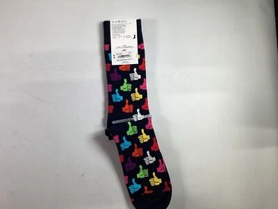 Meias Happy Adulto Polegares Azuis Algodão Penteado Meias Tripulação M 8-12 W 10-12.5 NOVO - Imagem 1 de 3