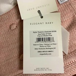 Elegant Baby Unisex Popcorn Blanket Multi Purpose Pink Knitted Size 30"X40" - Picture 1 of 7