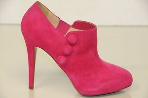 NEW Chirstian Louboutin C'EST MOI 120 Suede Pink FUXIA Platform  Boots 38 35.5