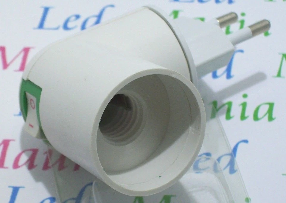 Portalámparas E14 Enchufe 220V Giratorio Con Interruptor Blanco Pavía - Imagen 1 de 1