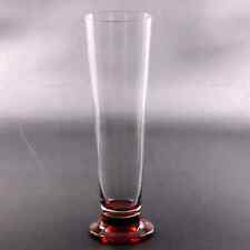 Hand Blown Thin Crystal 9" Pilsner Glass Clear Top Amber Based Glass
