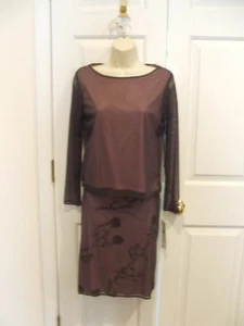 NWT norton mcnaughton petites 2 pc. dressy gray over rose skirt and top set ps - Picture 1 of 4