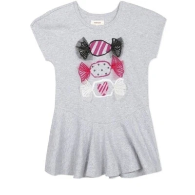 Vestido gris manga corta estampado caramelo talla 2 Catimini para niña Foto 1 de 4