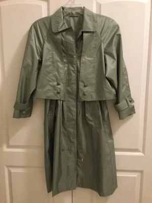 Impermeable British Mist para mujer talla 12 verde agua forrado hombreras 142 Foto 1 de 4