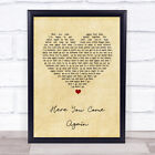 Here You Come Again Vintage Heart Song Lyric Quote Print