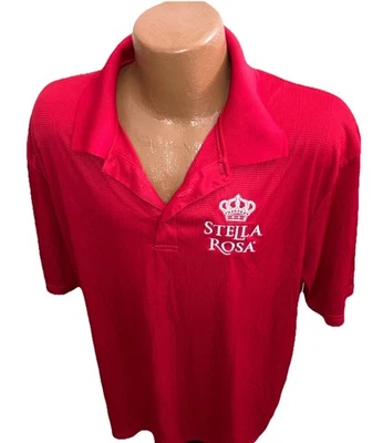 Camisa polo de golf Stella Rosa Wine Employee roja para hombre talla XL Foto 1 de 2