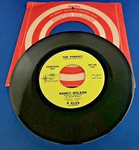 NANCY WILSON: The Verdict/Guess Who I Saw Today CAPITOL Star Line 45 RPM Test EX - Picture 1 of 4