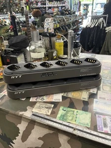 2 X HYT 6 UNIT CHARGER FOR RADIOS/COMMS USED UNTESTED NO POWER LEADS!! - Photo 1/7