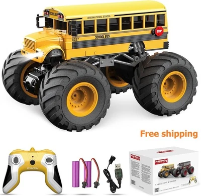 RC School Bus carro de controle remoto brinquedo criança luz elétrica 2.4 GHz Monster truck fs - Imagem 1 de 4