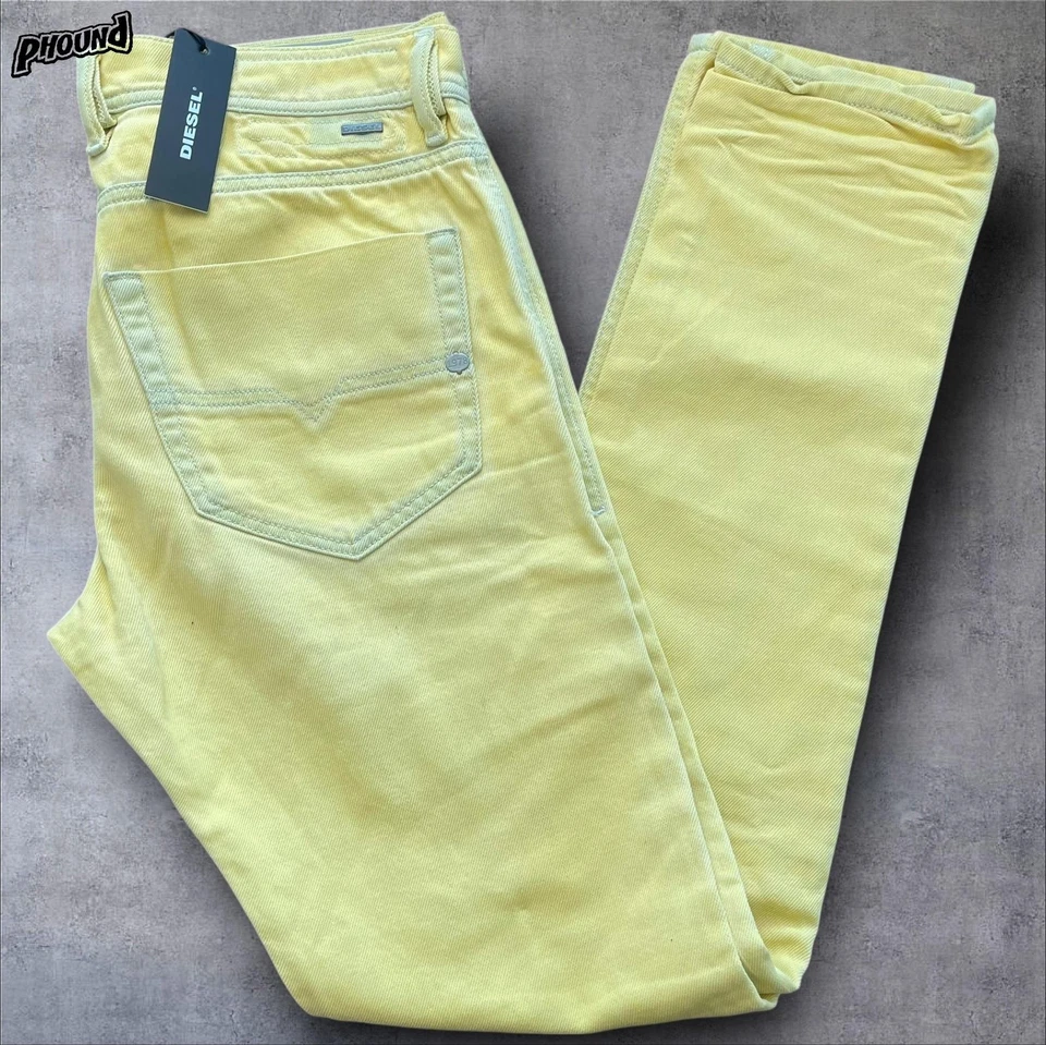 Pantalones de mezclilla Diesel Jeans para hombre 31 amarillo tefphar ajustados zanahoria elásticos Italia Foto 1 de 4