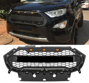 With LED Lights Front Bumper Air Grille Fit For Ecosport 2016-2019 - Picture 1 of 7