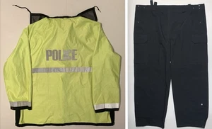 Reversible Blauer Police Rain Jacket & Pants Gore-Tex XXL 52-54 Black Yellow USA - Picture 1 of 20
