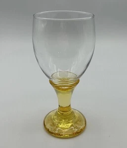 Fire and Light Art Glass Citrus Yellow Water/Wine Goblet 7” - Signed Vintage - Picture 1 of 5