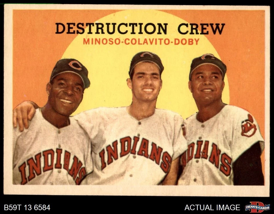 1959 Topps #166 Minnie Minoso Destruction Crew Indians HALL-OF-FAME 5 - EX - Image 1 of 1