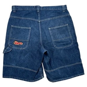 Vintage 90s Lee Pipes Blue Denim Jorts Jnco Style Shorts 36” Skater Wide Leg - Bild 1 von 20