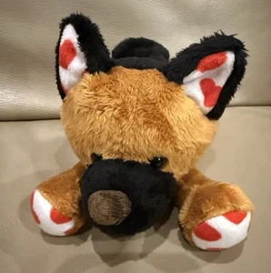 Animal Adventure German Shepherd Dog Plush Red Hearts On Feet Ears Stuffed Toy - Picture 1 of 4