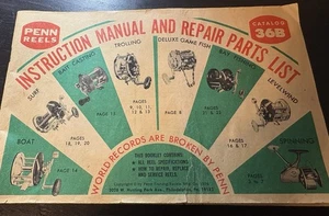 Vintage 1976 Penn Reels  Instruction Manual & Repair Parts List Catalog 36 B Use - Picture 1 of 9