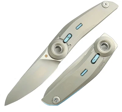 Reate Knives VK Tron Folding Knife 3.5" Bohler M390 Steel Blade Titanium Handle - Image 1 of 4