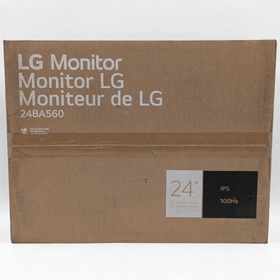 LG Full HD Monitor 24" 1920 x 1080 100Hz 5ms IPS LCD (24BA560-B) Black - Image 1 of 4