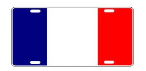 FRANZÖSISCHE FLAGGE FRANKREICH DREIFARBIGES KENNZEICHEN AUTO-TAG - Bild 1 von 1