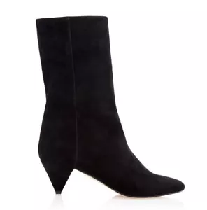 Tamara Mellon Black Suede Kindred Mid-Calf Boots 55mm Heels $595 NEW - Picture 1 of 4