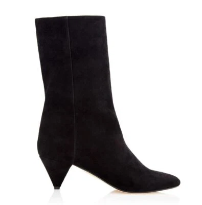 Tamara Mellon Negro Gamuza Vástago Botas Media Pantorrilla 55mm Tacones $595 NUEVAS Foto 1 de 4